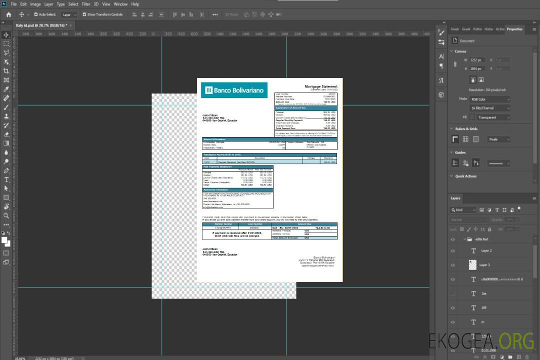 Équateur Banco Bolivariano relevé hypothécaire bancaire scr template Équateur Banco Bolivariano relevé hypothécaire bancaire scr template